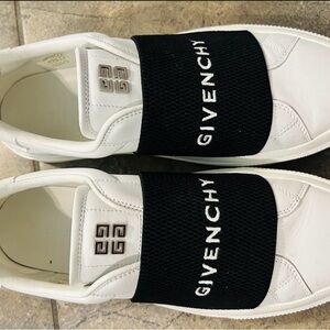 Givenchy Men's White Sneakers with Black Strap